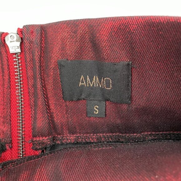 Ammo Red Metallic Body Con High Waist Skirt Womens Size Small Clubbing Going Out - Picture 3 of 8